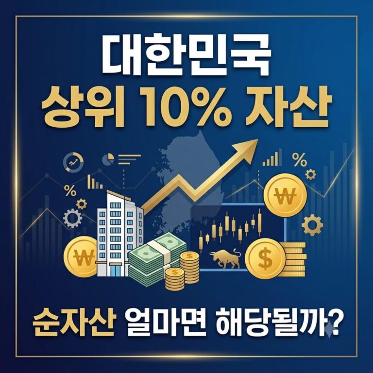대한민국 상위 10% 자산 기준 확인하기｜2025년 순자산 얼마면 해당될까?